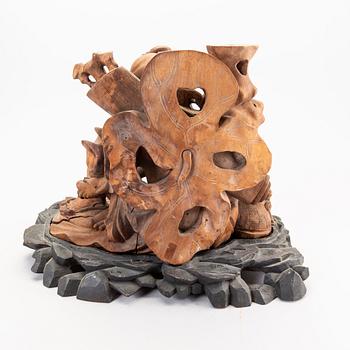 A Chinese sculpted wooden sculpture first half of the 20th century.