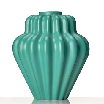 Ewald Dahlskog, two faience vases, Bo Fajans 1930's.