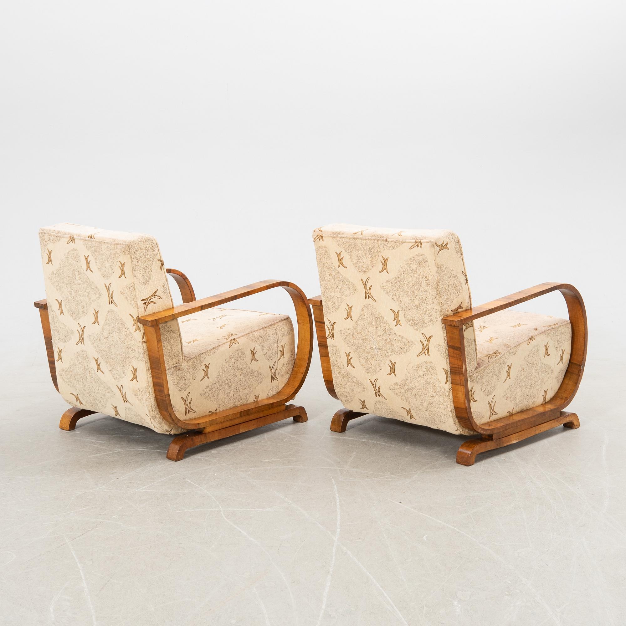Fåtöljer, ett par, Art Deco, 1900-talets första hälft.