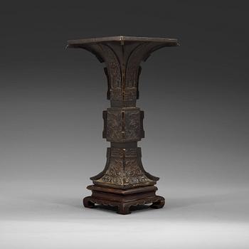 118. An archaistic bronze vase, Qing dynasty, 18th Century.