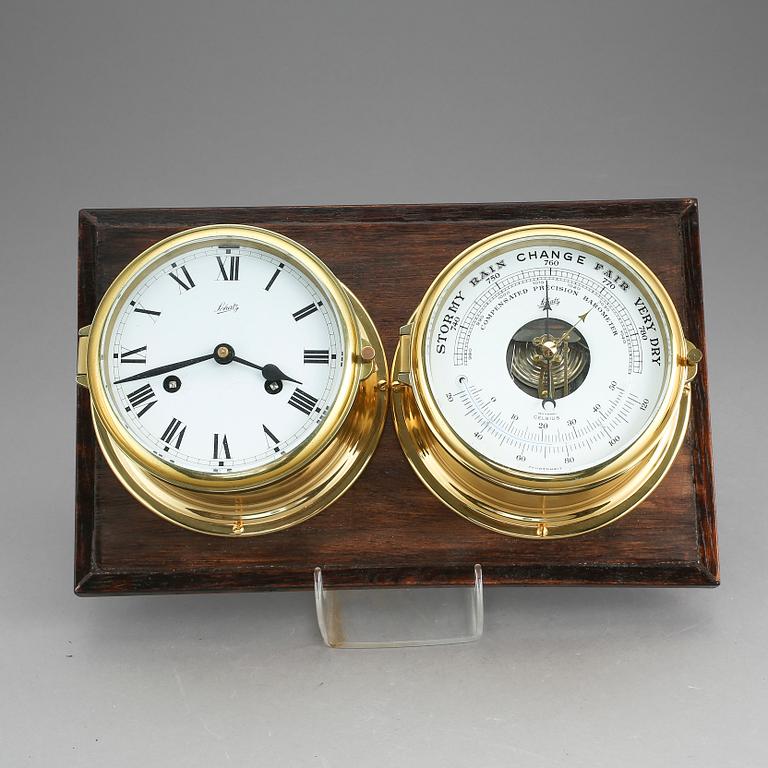 BAROMETER samt SKEPPSKLOCKA, Schatz, 1900-talets andra hälft.