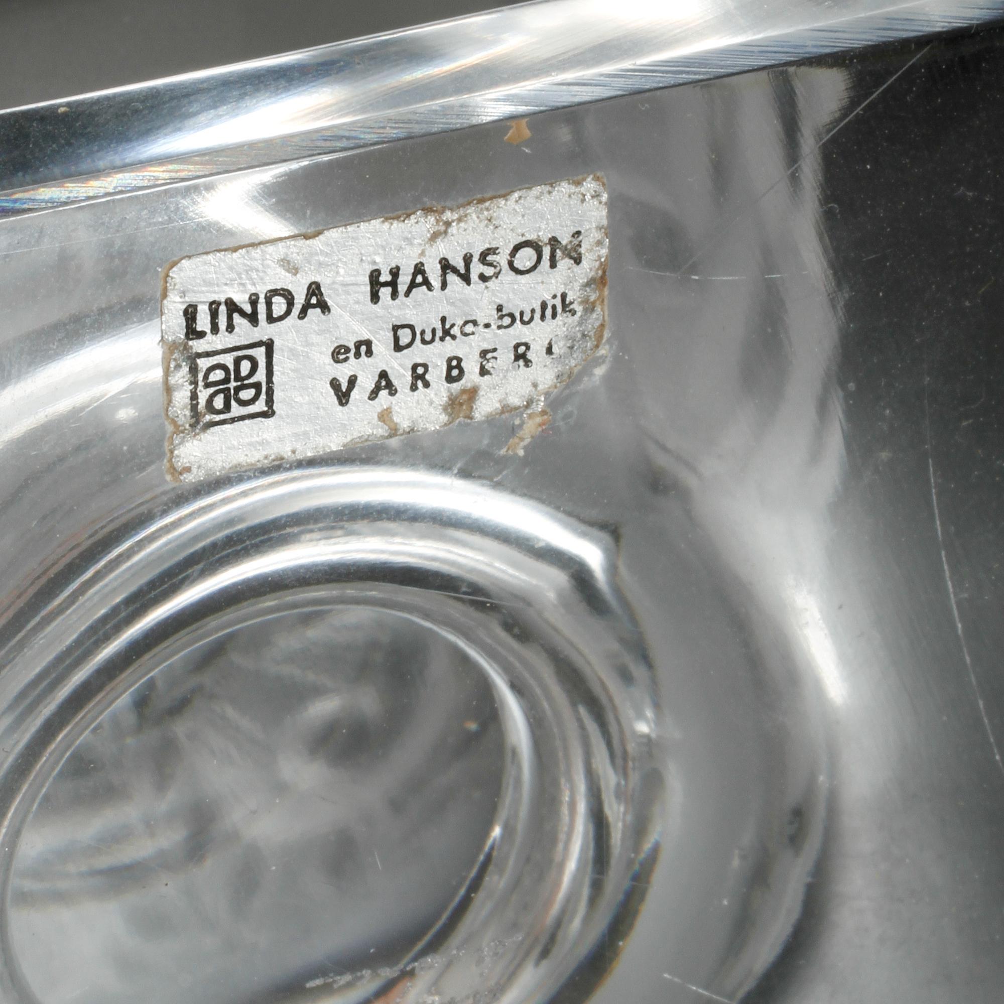 SKÅL PÅ FOT, glas, "Elizabeth", Lalique, Frankrike, 1900-talets andra hälft.