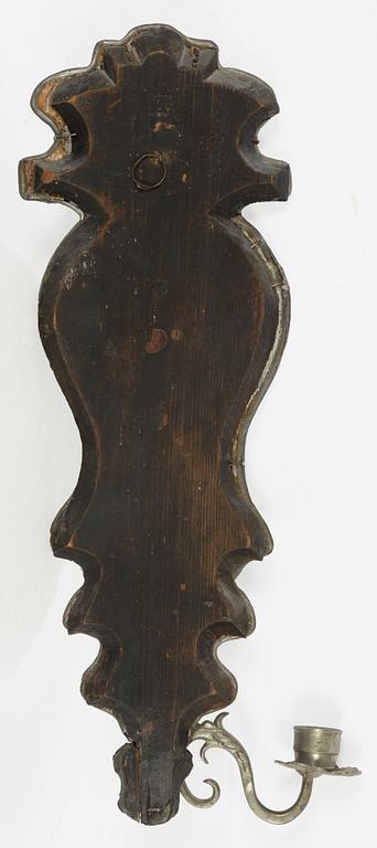 Spegellampetter, ett par, för ett ljus, omkring år 1900, Senbarockstil.