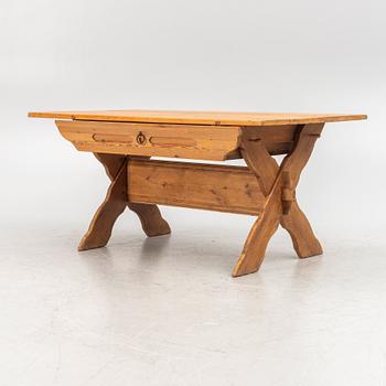 A pine table, 19th Century.