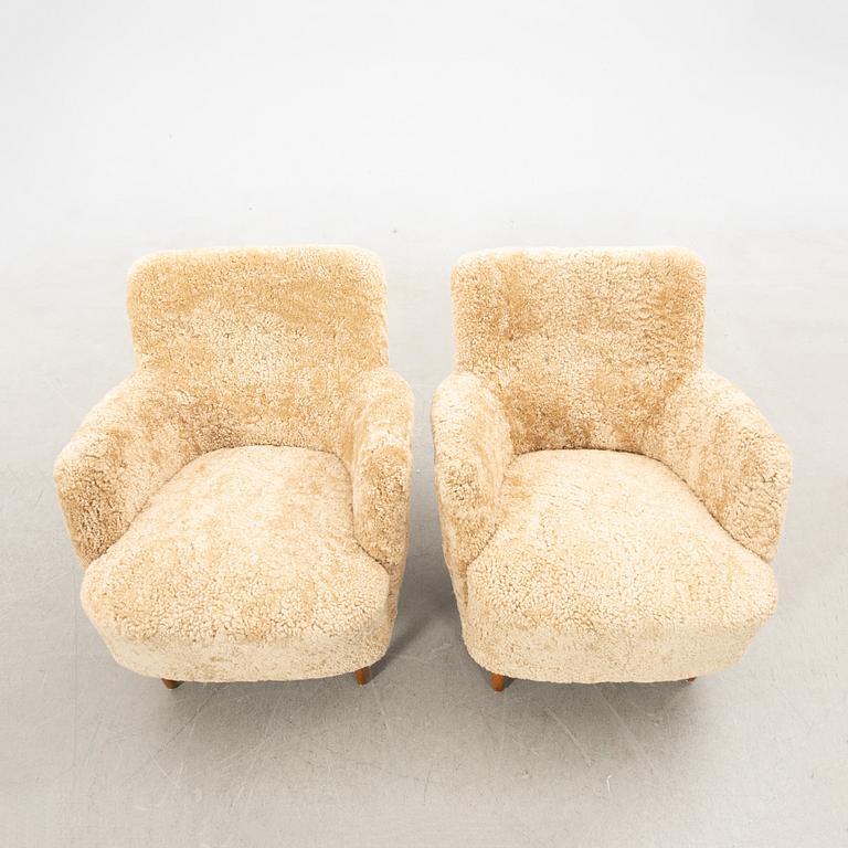 Armchairs, a pair, Swedish Modern, 1940s.