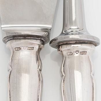 A 19-piece set of 'Chippendale' silver cutlery,Turku and Hämeenlinna 1957-1989.