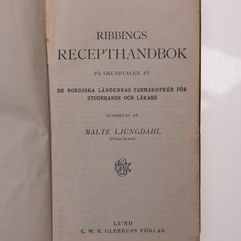 BOK, Ribbins Recepthandbok, M. Ljungdahl, C.W.K. Gleerups Förlag 1927 Lund.