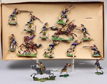 PARTI TENNSOLDATER, 3 kartonger. Gamla Santessonska tenngjuteriet.