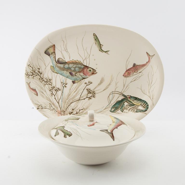 Service 18 pcs "Fish" Johnson Bros England, ironstone, first half/mid 20th century.