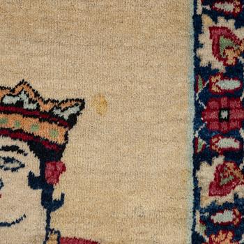 An antique Kerman Raver rug, ca 225 x 141 cm.