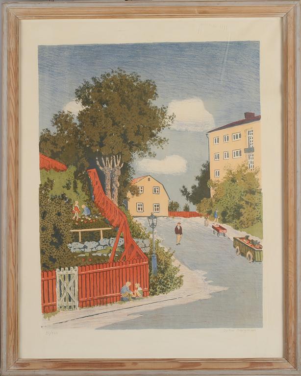 OSKAR BERGMAN, färglitografi, signerad och numrerad 91/260.