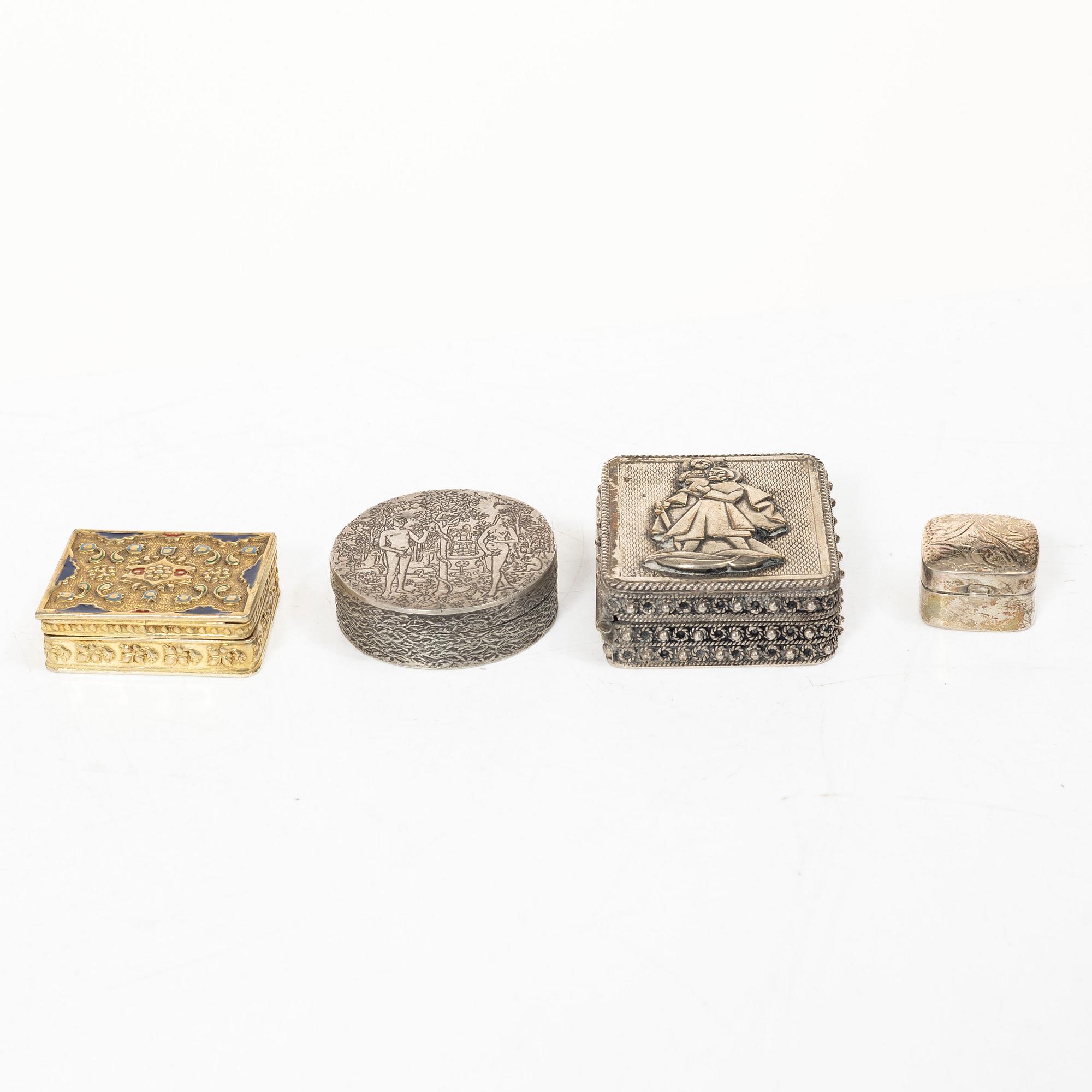 Boxes, 8 pcs, silver, 20th century, including Mexico.