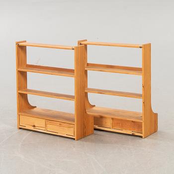 A pair of 1950s pine wall shelves possibly Carl Malmsten.