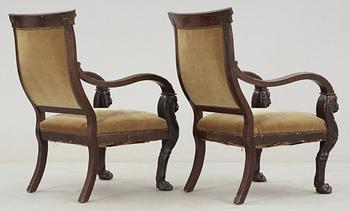 A pair of Russian/Baltic 19th century armchairs.