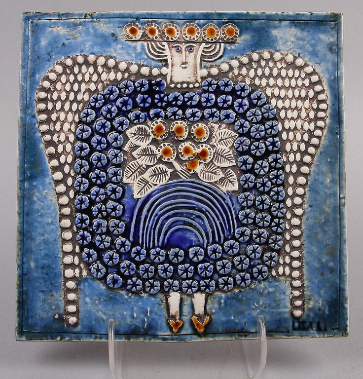 PLAKETT, keramik, Lisa Larson, Gustavsberg.