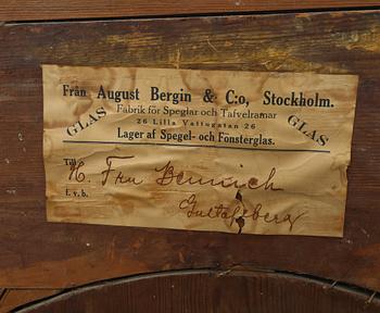 SPEGEL, August Bergin & Co, Stockholm, omkring sekelskiftet 1800/1900.