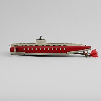 LEKSAKSUBÅT, "SUBMARINO No 3007", Schuco, Tyskland, 1900-talets mitt.