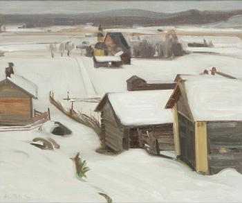 Ali Munsterhjelm, Tuuloksen kirkonkylä talvella.