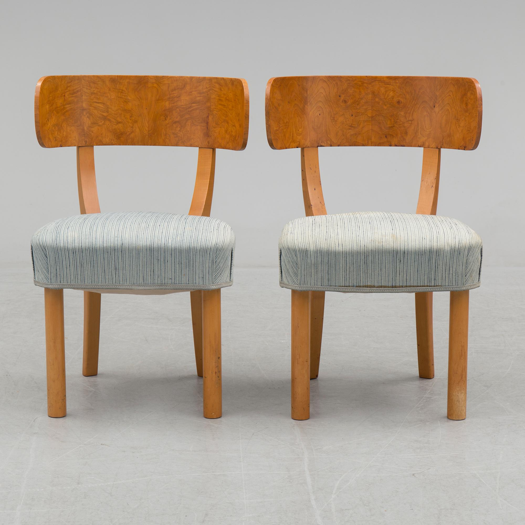 A set of eight chairs and a dining table 'Birka' by Axel Einar Hjorth, Nordiska Kompaniet, 1930s.