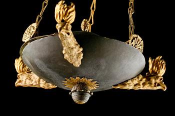 AMPEL, empire, 1800-talets första hälft. Höjd ca 54 cm.