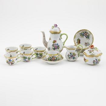 Kaffeservis, 9 delar, porslin, "Queen Victoria", Herend, Ungern.