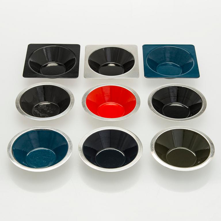 A set of nine mid-20th century metal bowls.