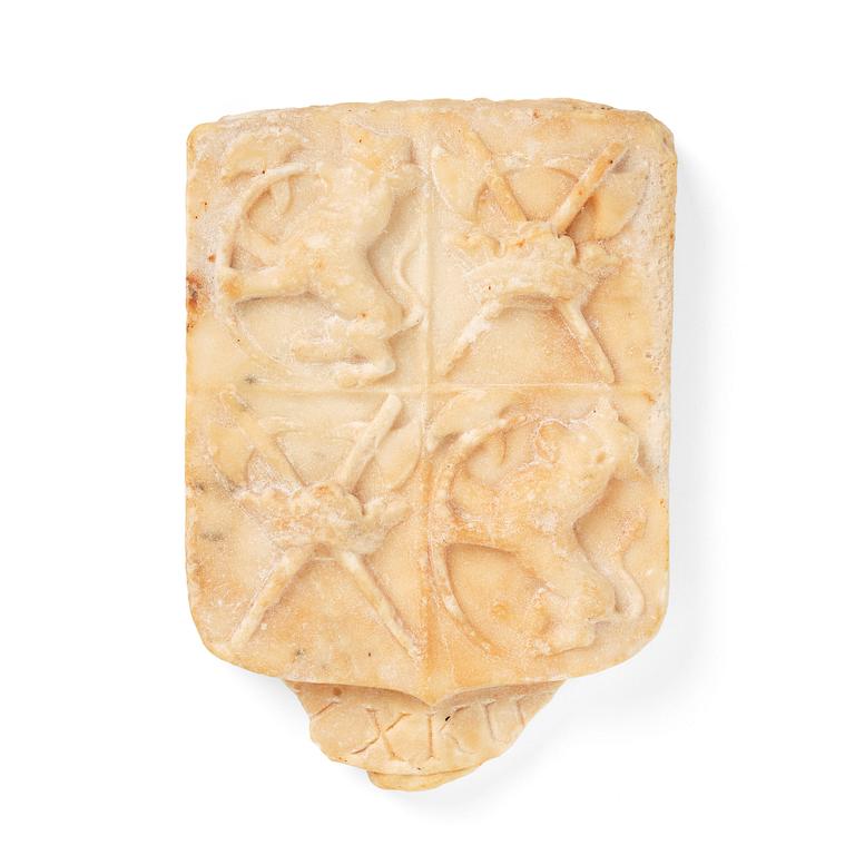 A marble coat of arms for the noble family Yxkull, circa 1700.
