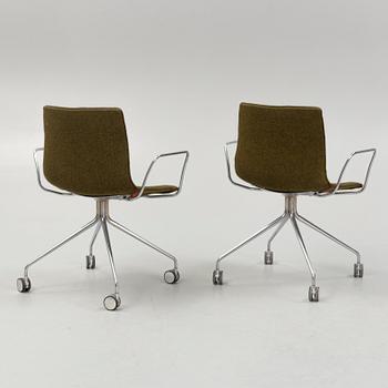 Lievore Altherr Molina, desk chairs, a pair, "Catifa 46", Arper, Italy.