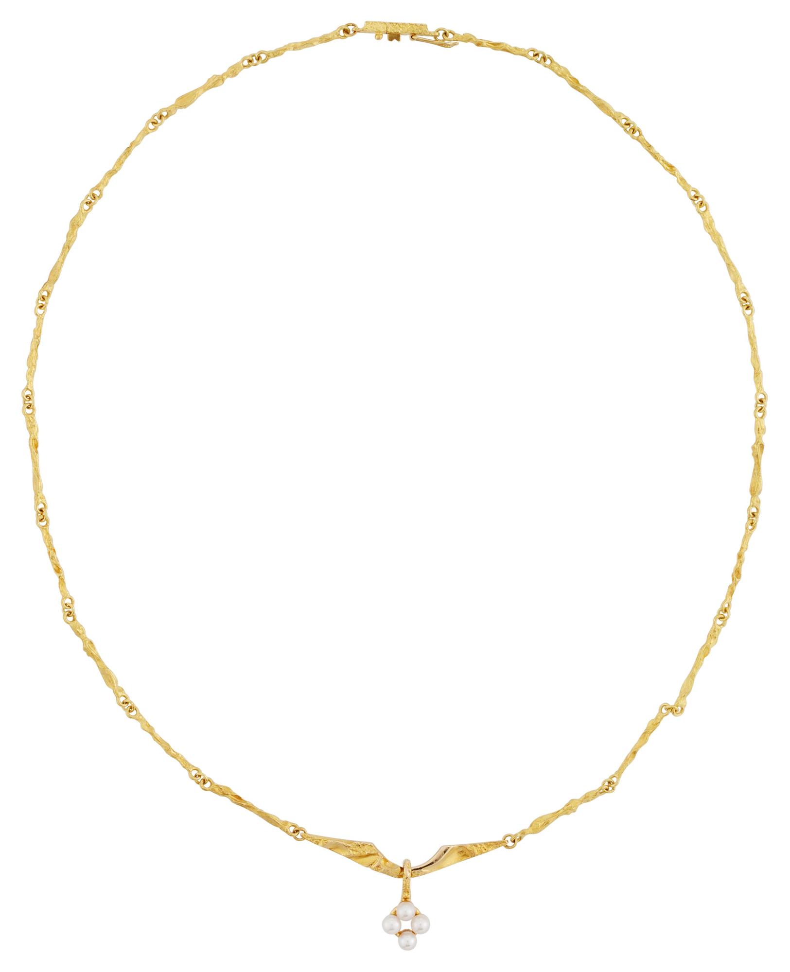 BJÖRN WECKSTRÖM, collier "Pearlflower", Fyrklövern Lapponia 1999. 18k.