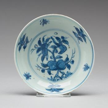 A set of 10 (9+1) blue and white dishes, Ming dynasty, Tianqi/Chongzhen.