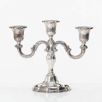 A pair of silver candelabra, Norway, mid-20th Century.