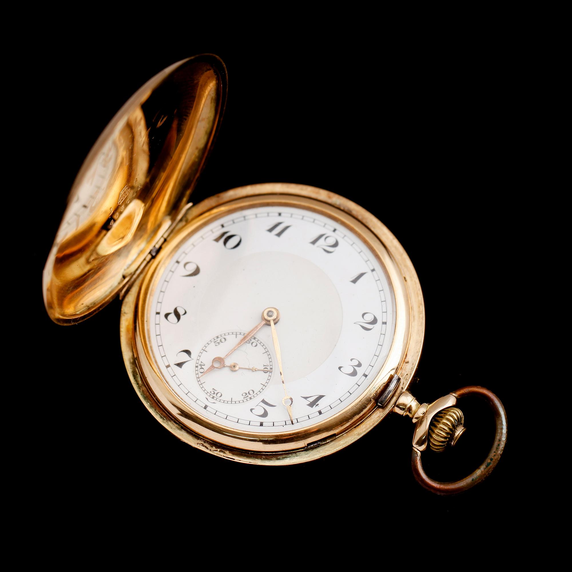 FICKUR, 14 k guld, savonett, 1900-talets första hälft.