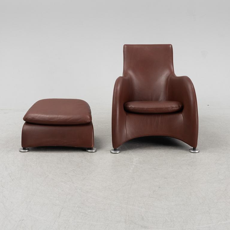 Gerard van den Begr, a 'Loge' lounge chair and foot stool, Montis, The Neatherlands.