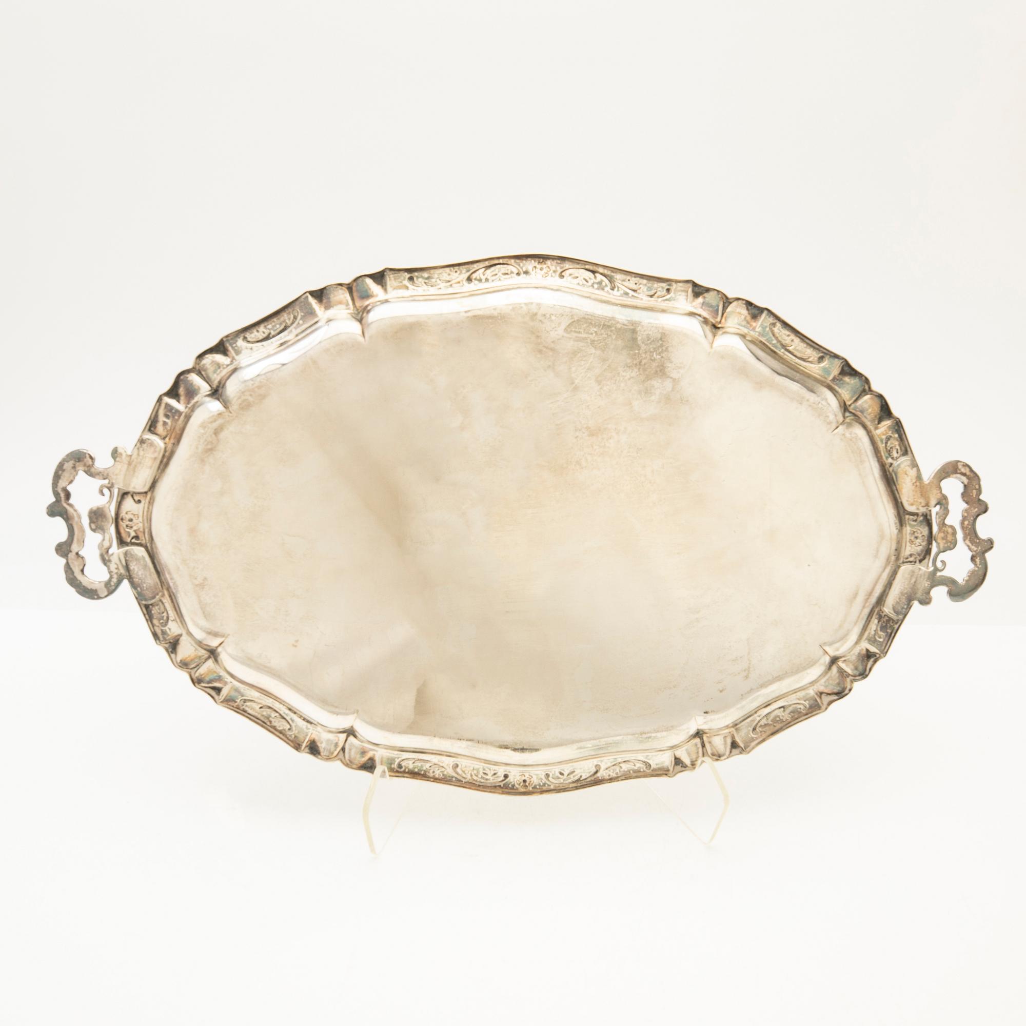 Serving dish, silver, Rococo style, 1944.