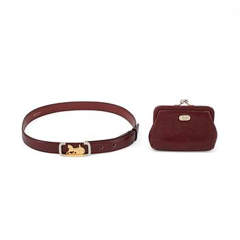768. CÉLINE, a winread leather belt and purse.