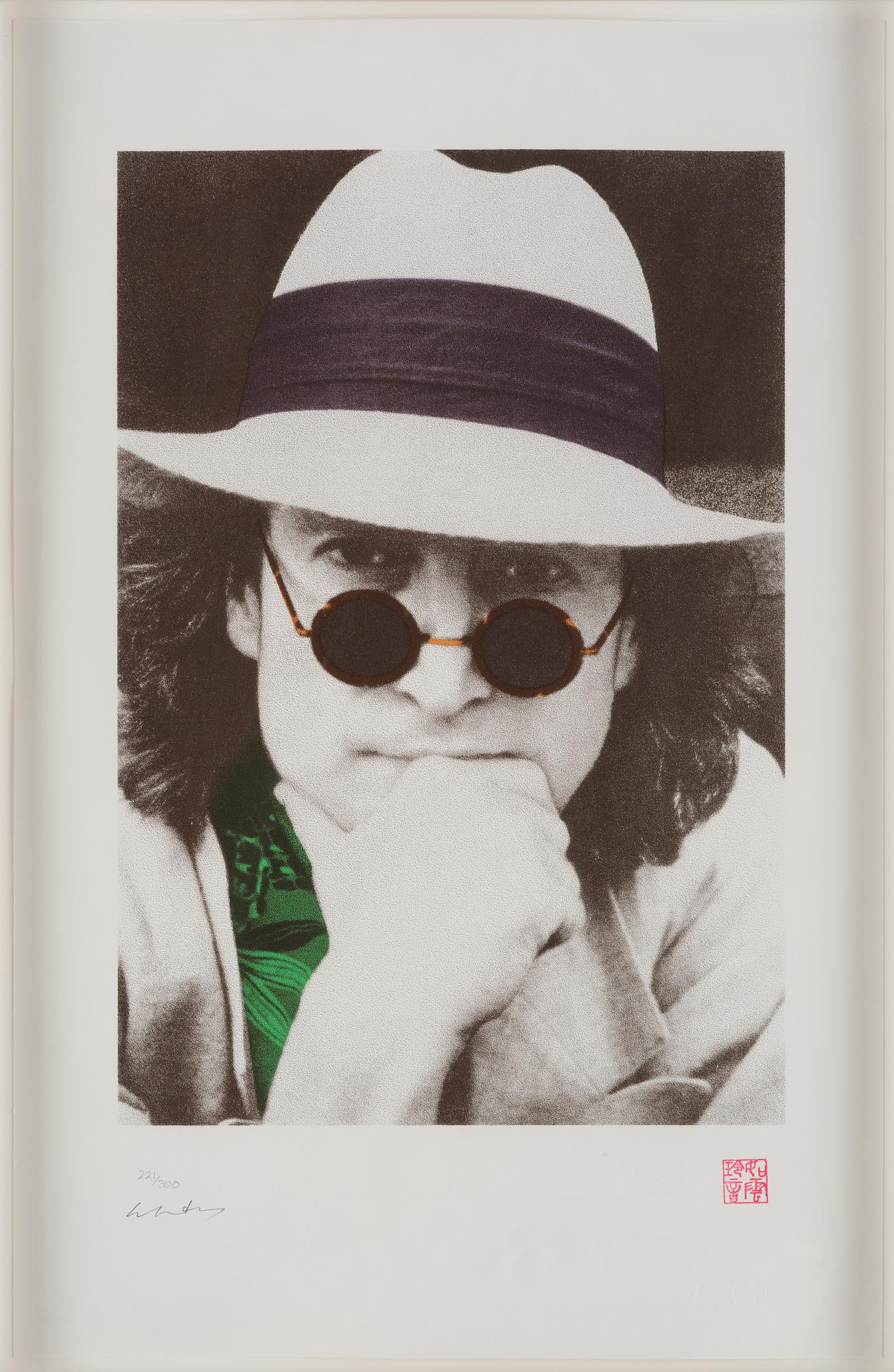 Yoko Ono, "Silk screened potrait of John Winston Lennon".