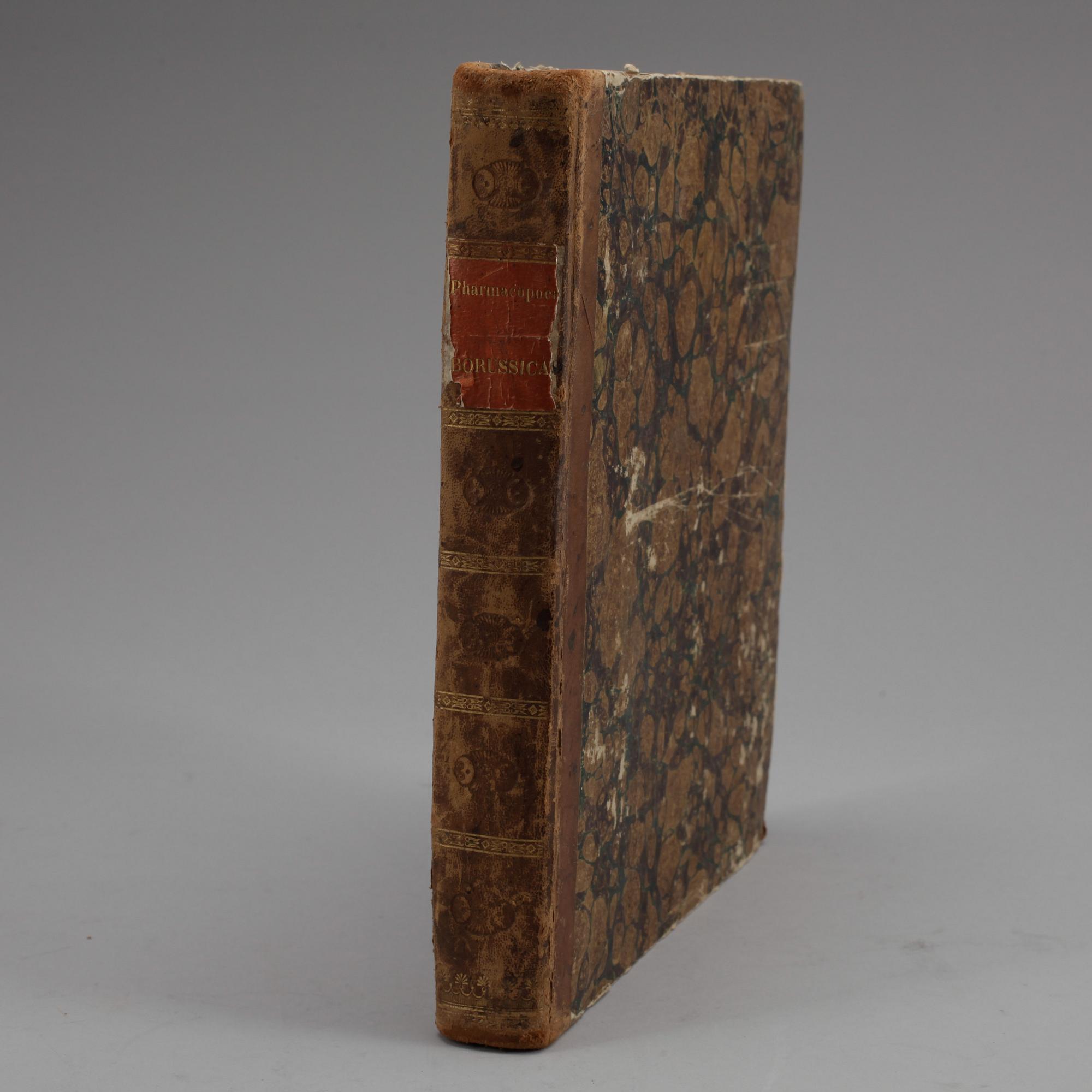 BOK: PHARMACOPOEA Borussica oder Preussische Pharmacopé" av Carl Wilhelm Juch, Nürnberg 1808.