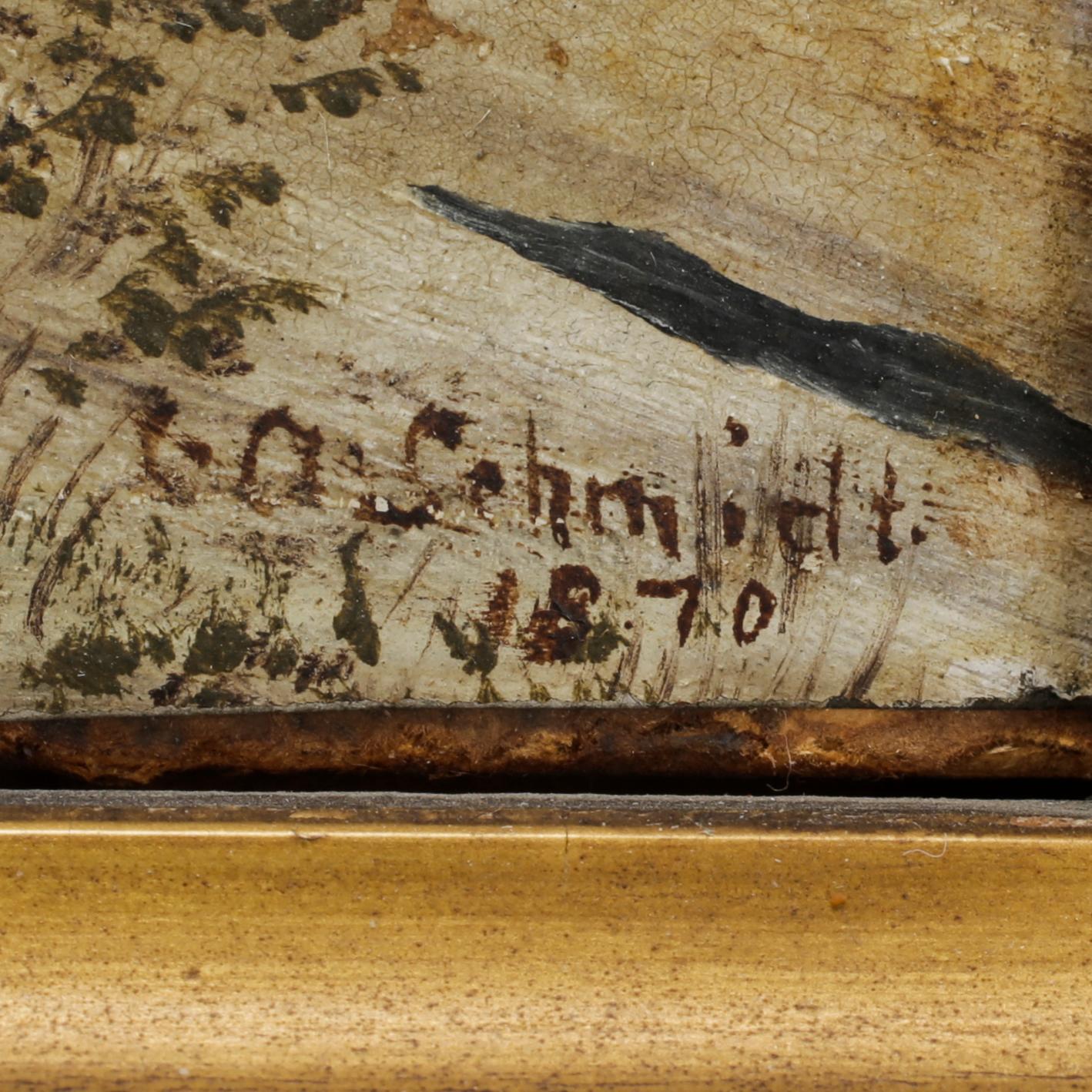 ALEXANDER C SCHMIDT, olja på plåt. Signerad och daterad 1870.