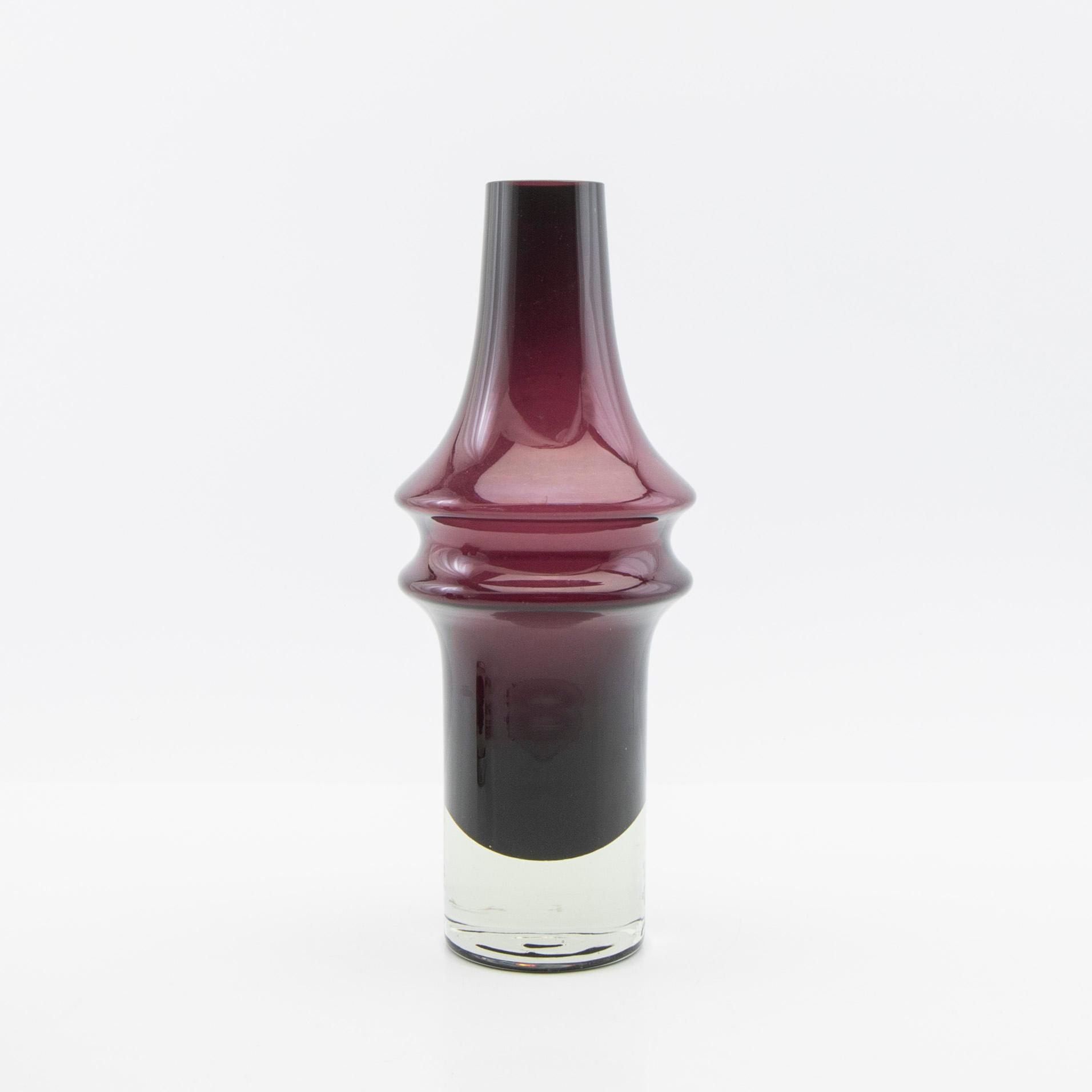 Tamara Aladin, vases, 5 pcs, glass, Riihimäen Lasi, Finland, 1960s/70s.