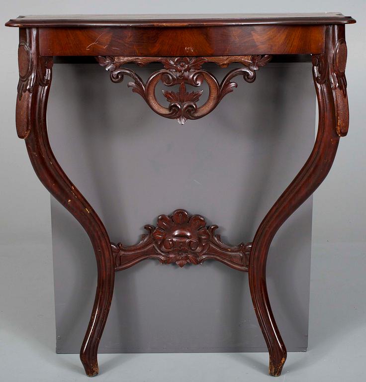 SPEGEL MED KONSOLBORD, senempire/nyrokoko, 1800-talets mitt/andra hälft.