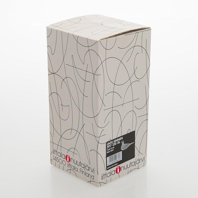 Oiva Toikka, glasfågel, "Blue Bird", signerad O. Toikka, Nuutajärvi.