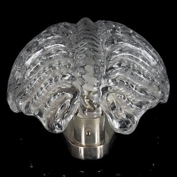 Fritz Kurz, a pair of wall lights model "KD 924", Orrefors, Sweden, mid 20th century.