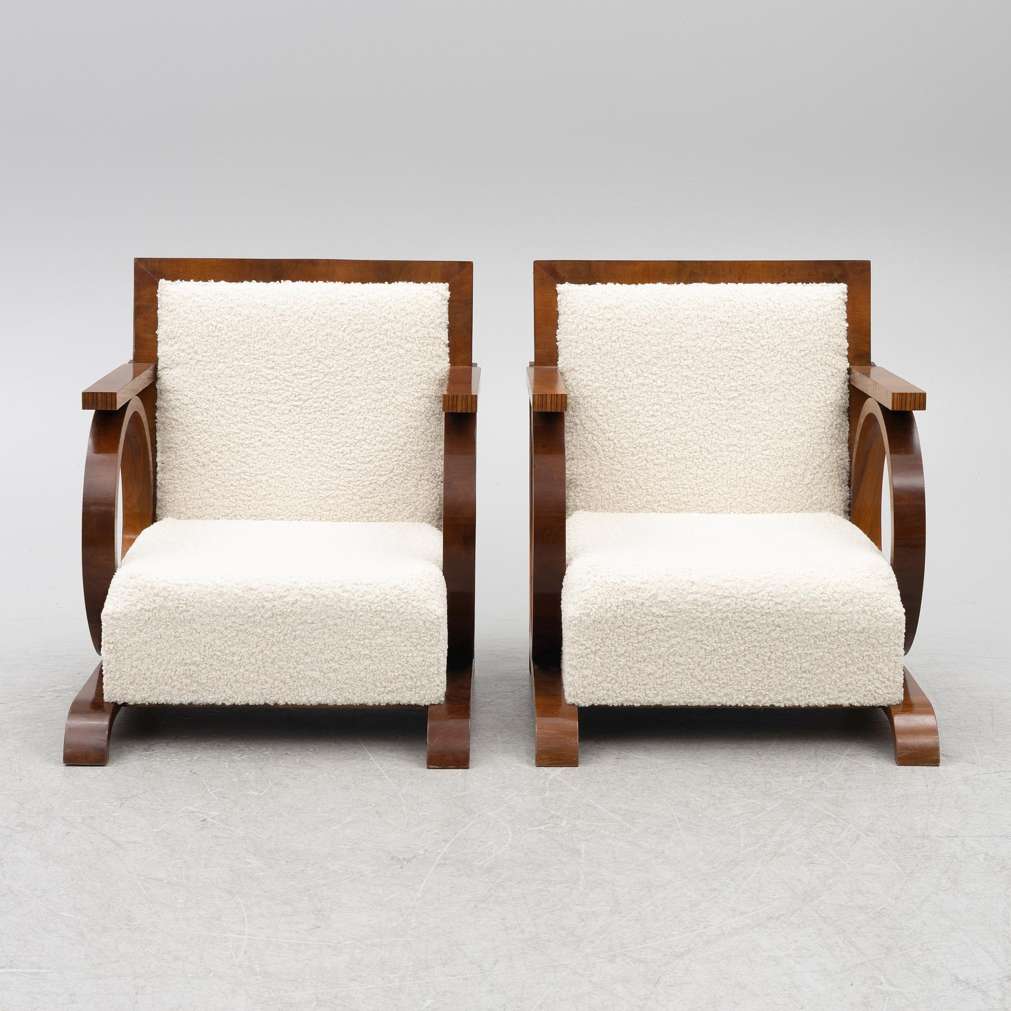 A pair of armchairs, 1930's.