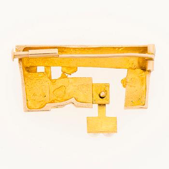 A BJÖRN WECKSTRÖM BROOCH, cultured pearls, 14K gold. Lapponia 1966.