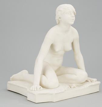 94. FIGURIN, parian. "Grodan", Per Hasselberg, Gustavsberg.