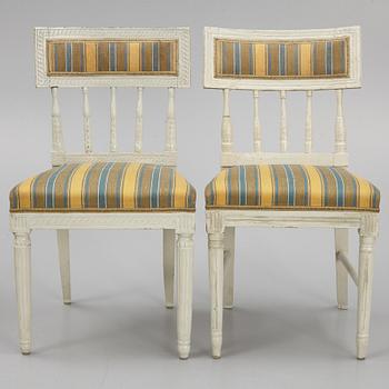Stolar, 4 st snarlika, gustaviansk stil, 1800-tal.