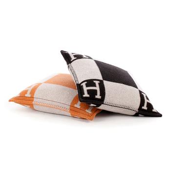 264. HERMÈS, two wool and cashmere pillows, "Avalon".