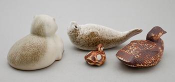 FIGURER, 4 st, stengods, Paul Hoff, Gustavsberg.