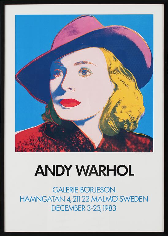 ANDY WARHOL, efter, affisch, Galerie Börjeson, 1983.