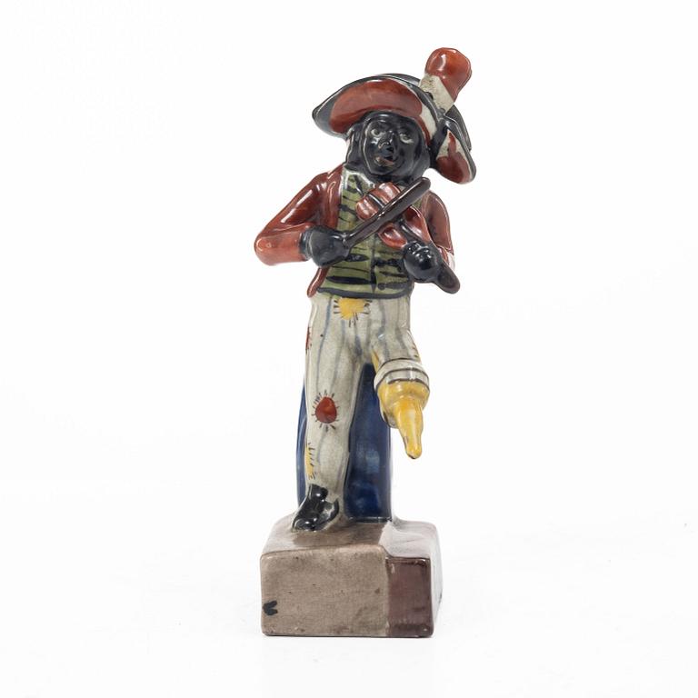 Figurin, porslin, föreställande Billy Waters, England, 1800-tal.